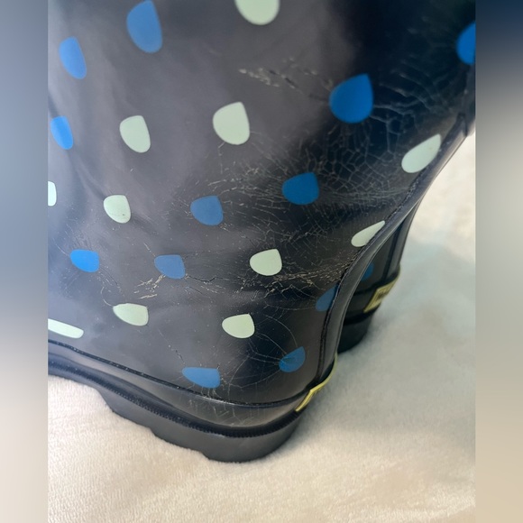 NWT: Western Chief Adult Rain Boots- Raindrop Dot Blue, Adjustable Strap, Size 9 - Picture 7 of 16